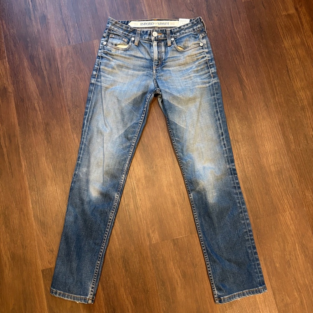 ♾️Vintage 90s Emporio Armani Straight Leg Jeans Indie Sleaze Sleeze Whiskered♾️
